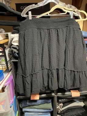 #334a size 3 torrid Black Swiss Dot Ruffle Tiered Skater Skirt with pockets